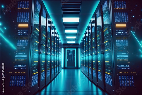 Abstract data center, serve...