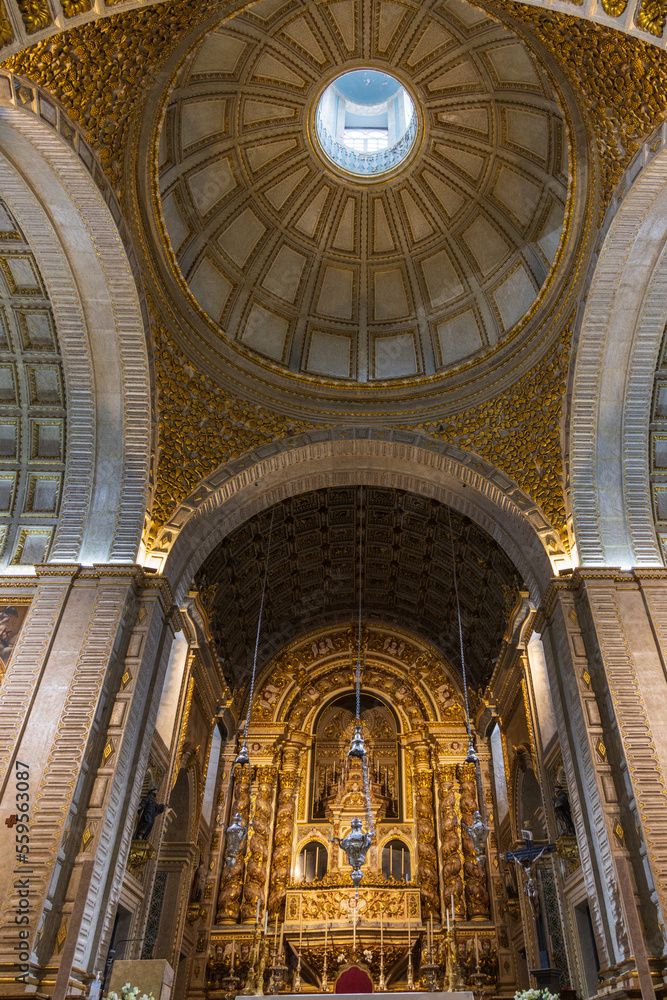 Altar and dome of the Sanctuary of Our Lady of Nazaré, Portugal