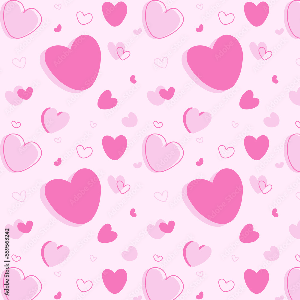 seamless background pattern valentine's day with pink hearts