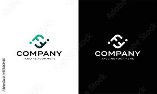 letter FF Logo Design Template, on a black and white background.
