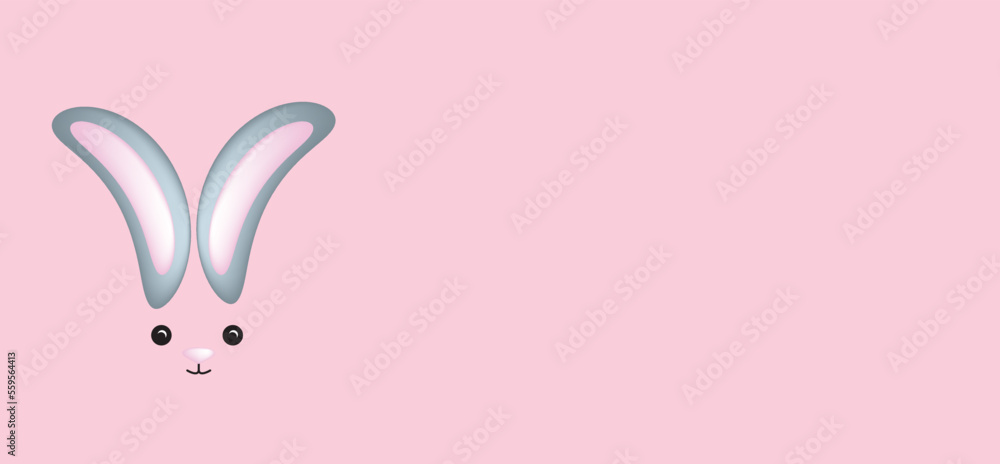 cute kawaii bunny banner