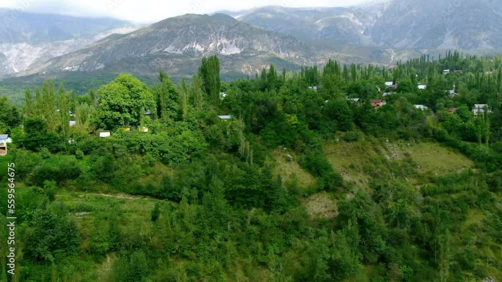 Aerial view of Arslanbob village Aerial view of Arslanbob village