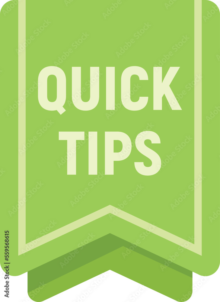 Fototapeta premium Sticker tip icon flat vector. Quick trick. Text help isolated