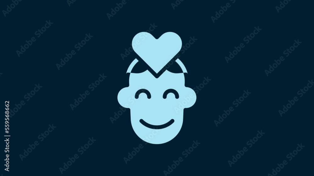 White Volunteer icon isolated on blue background. 4K Video motion graphic animation White Volunteer icon isolated on blue background. 4K Video motion graphic animation