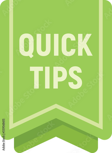 Sticker tip icon flat vector. Quick trick. Text help isolated