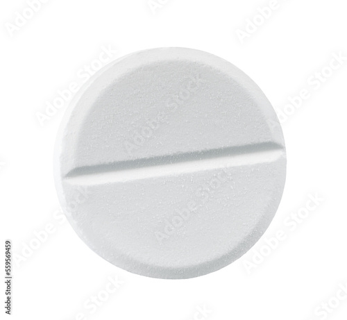White pill isolated on transparent background. PNG format