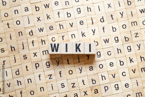 Wiki - word concept on cubes photo