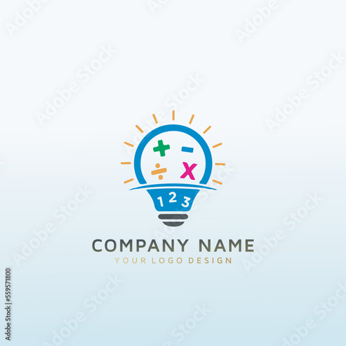 Math Teacher Tutoring Business Logo