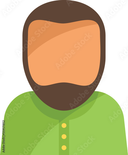 Bearded man icon flat vector. Adult age. Life generation isolated