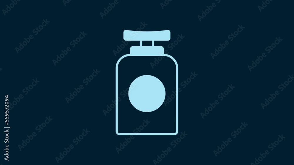 White Tube of hand cream icon isolated on blue background. 4K Video motion graphic animation White Tube of hand cream icon isolated on blue background. 4K Video motion graphic animation