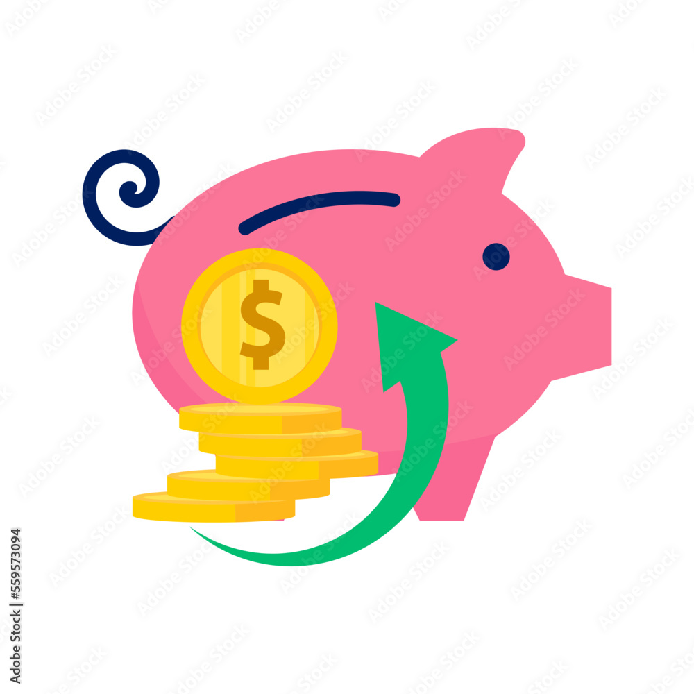 Piggy bank coin investment vector illustration Piggy bank coin investment vector illustration