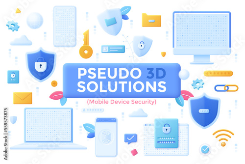 Cartoon 3D Vector Illustrations For Cyber Security