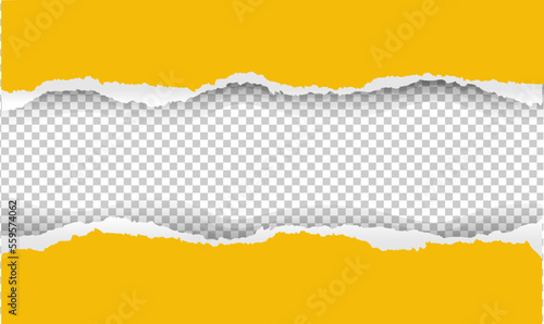 Yellow Torn Paper With Transparent background