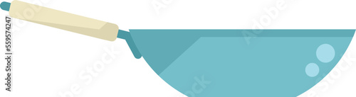 Oriental wok pan icon flat vector. Fry cooking. Asian cook isolated