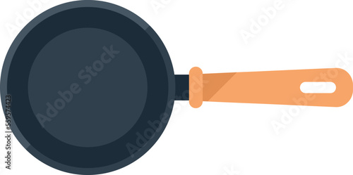 Cookware icon flat vector. Pan fry wok. Oil stove isolated
