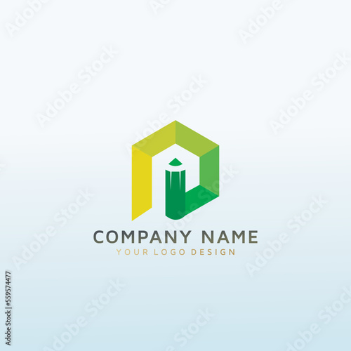letter P education vector logo design
