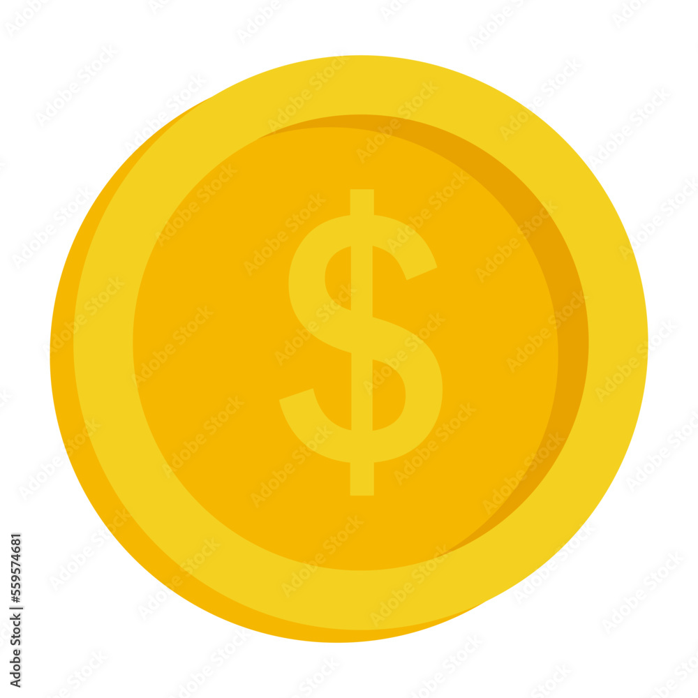 Dollar coin icon. vector illustration. Dollar coin icon. vector illustration.
