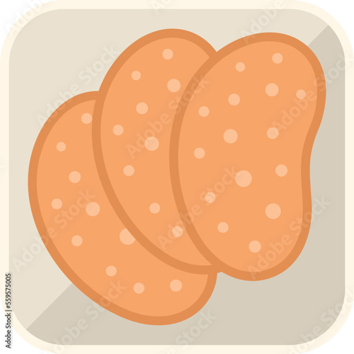 Sausage airline food icon flat vector. Flight meal. Air plane isolated