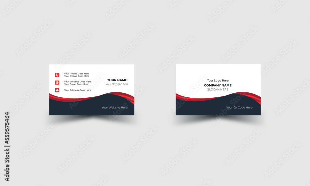 double sided wave design professional business card modern vector file