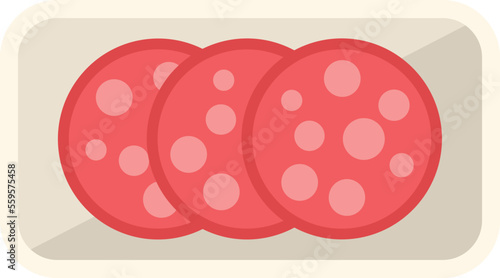 Airline sausage icon flat vector. Food meal. Air flight isolated