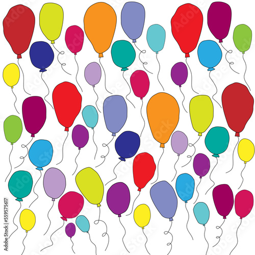 Fondo infantil con globos de colores.