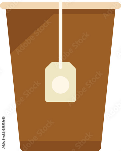 Airline tea cup icon flat vector. Food meal. Dinner airport isolated