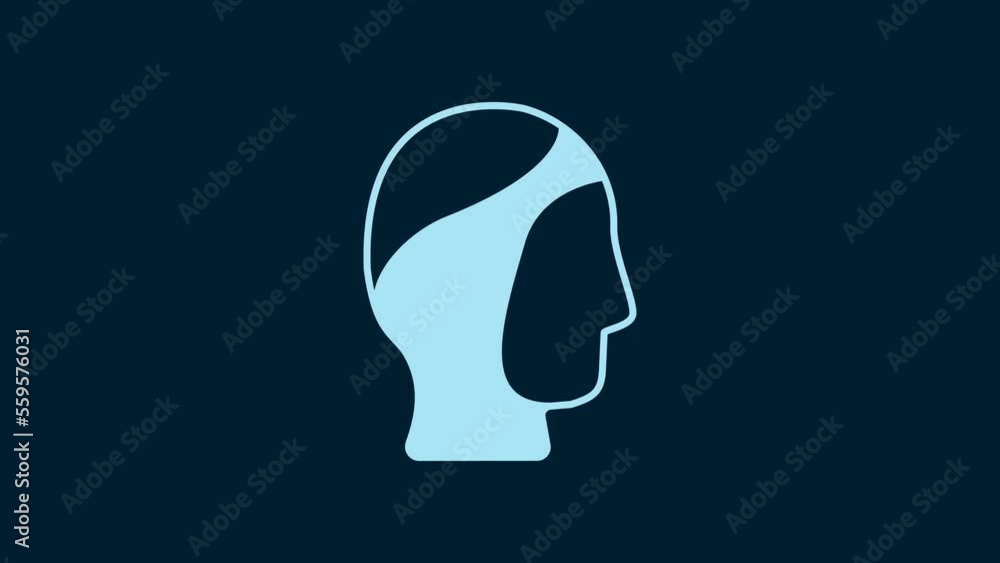 White Diving hood icon isolated on blue background. Spearfishing hat winter swim hood. Diving underwater equipment. 4K Video motion graphic animation White Diving hood icon isolated on blue background. Spearfishing hat winter swim hood. Diving underwater equipment. 4K Video motion graphic animation