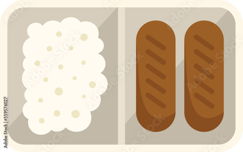 Rice airline food icon flat vector. Air meal. Plane dinner isolated