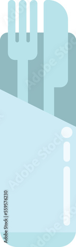 Airline food tools icon flat vector. Air meal. Trolley plane isolated
