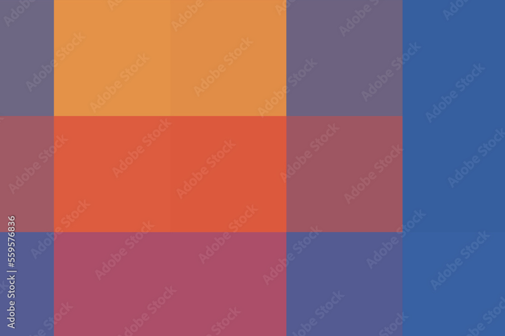 Vector blue background with orange and yellow colors rectangles. Abstract texture for publication, design, poster, calendar, post, screensaver, wallpaper, postcard, cover. Illustration