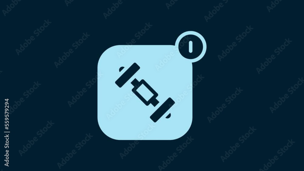 White Fitness app for sports icon isolated on blue background. Healthcare mobile app concept. Online fitness or mobile trainer. 4K Video motion graphic animation White Fitness app for sports icon isolated on blue background. Healthcare mobile app concept. Online fitness or mobile trainer. 4K Video motion graphic animation