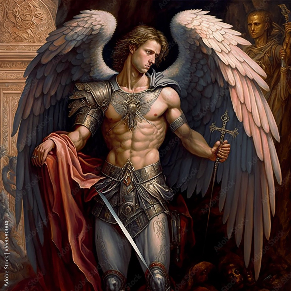 Archangel Michael. Created with Generative AI technology. Stock ...