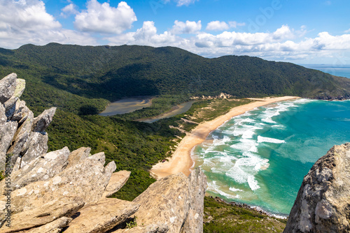 Beach, forest and rocks in the wild Lagoinha do Leste beach