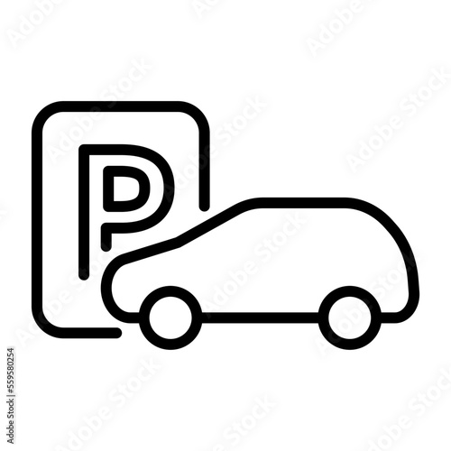 Icono de parqueo de vehículos livianos, automóviles. Señal de estacionamiento. Ilustración vectorial