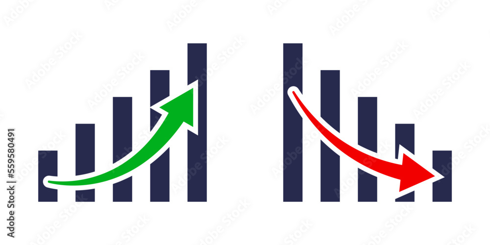 © Frank - Conjunto de iconos de gráficos de estadísticas con flecha de crecimiento y decrecimiento. Grafico de pérdidas y ganancias financieras. Ilustración vectorial © Frank - Conjunto de iconos de gráficos de estadísticas con flecha de crecimiento y decrecimiento. Grafico de pérdidas y ganancias financieras. Ilustración vectorial