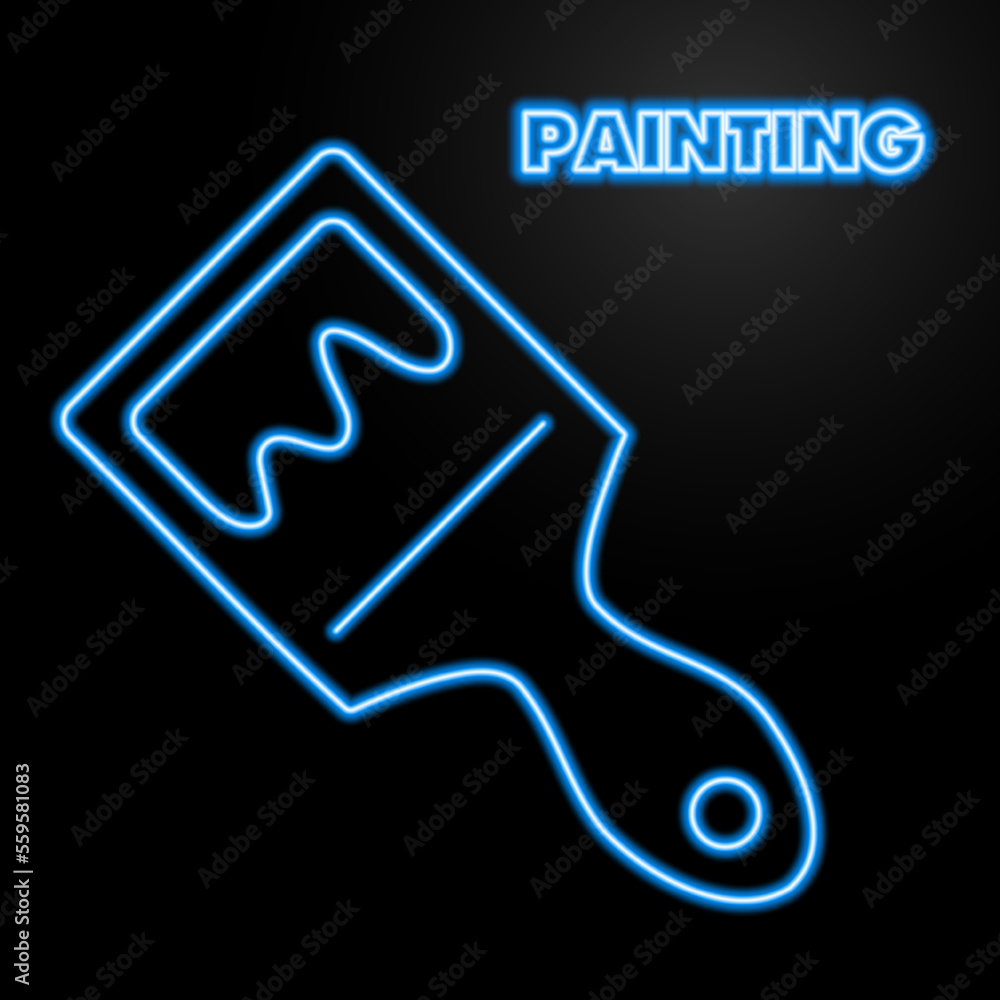 brush neon sign, modern glowing banner design, colorful modern design trends on black background. Vector illustration. brush neon sign, modern glowing banner design, colorful modern design trends on black background. Vector illustration.