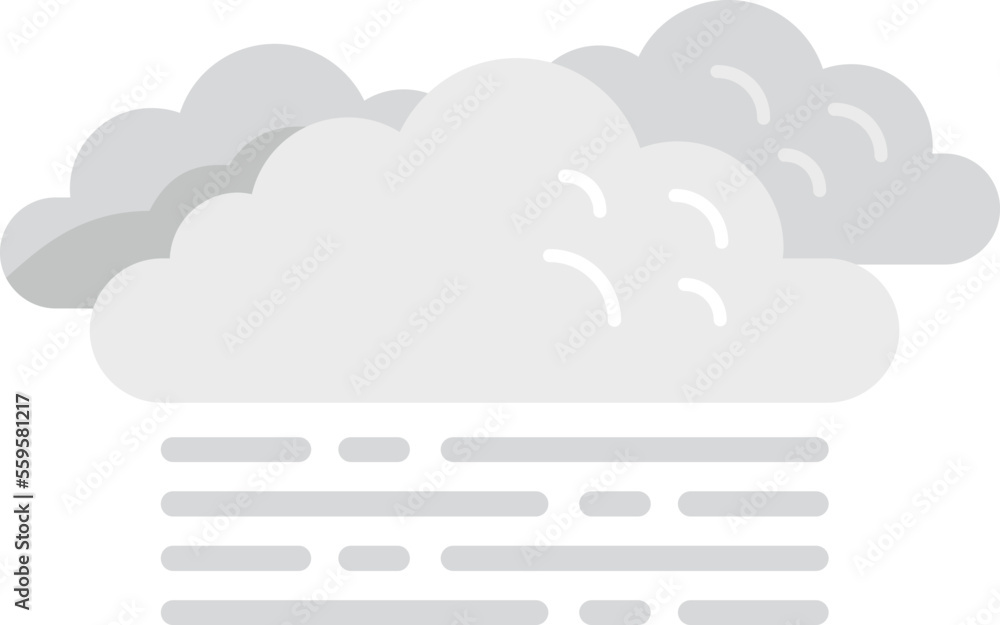 Cloudy sky icon flat vector. Cloud rain. Cold sunshine isolated Cloudy sky icon flat vector. Cloud rain. Cold sunshine isolated