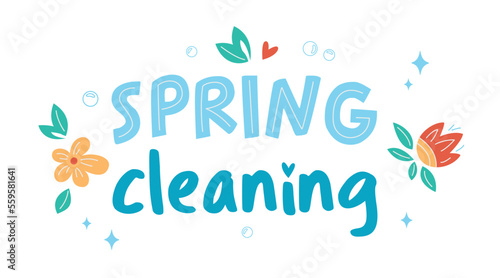 Spring cleaning concept. Housework concept. Isolated Vector illustrations