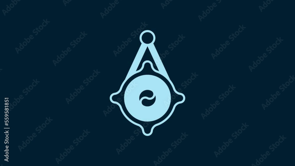 custom made wallpaper toronto digitalWhite Korean paper lantern icon isolated on blue background. 4K Video motion graphic animation