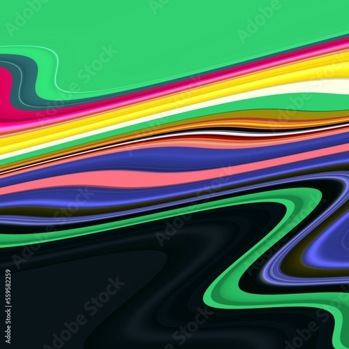 Colorful lines, fluid shapes, waves, rainbow colors, abstract background