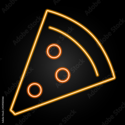 pizza neon sign, modern glowing banner design, colorful modern design trends on black background. Vector illustration.