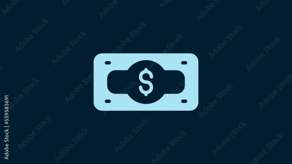 White Stacks paper money cash icon isolated on blue background. Money banknotes stacks. Bill currency. 4K Video motion graphic animation White Stacks paper money cash icon isolated on blue background. Money banknotes stacks. Bill currency. 4K Video motion graphic animation