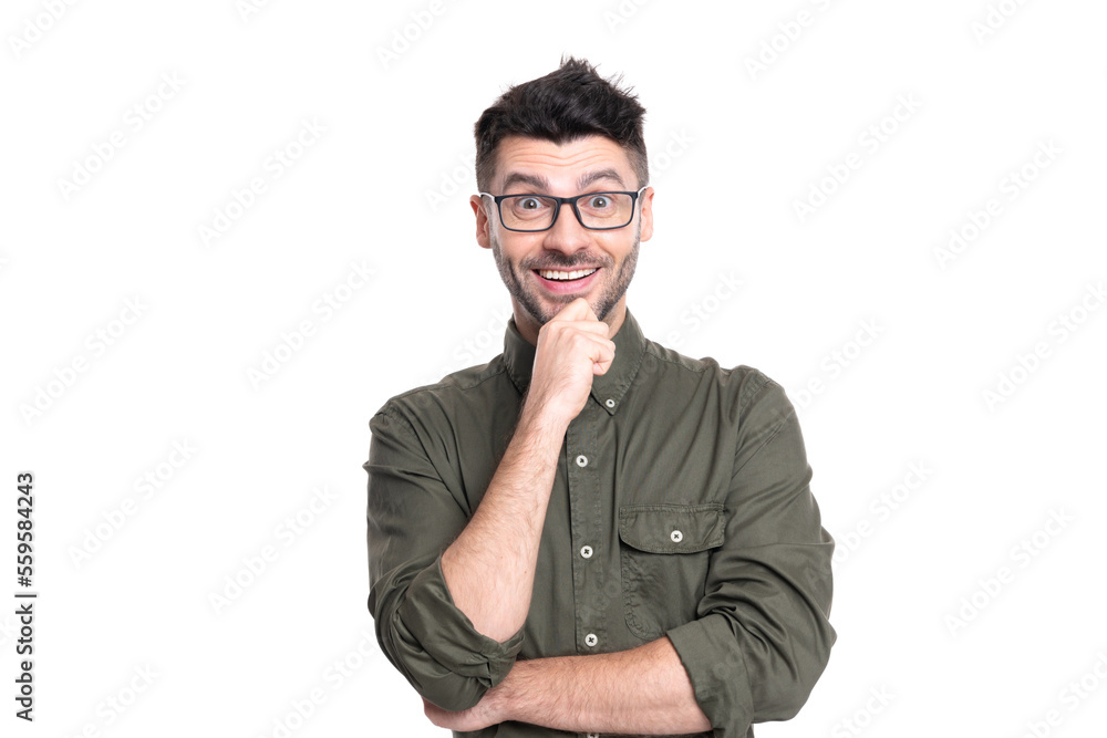 happy caucasian professional man in shirt. portrait of professional man isolated on white happy caucasian professional man in shirt. portrait of professional man isolated on white
