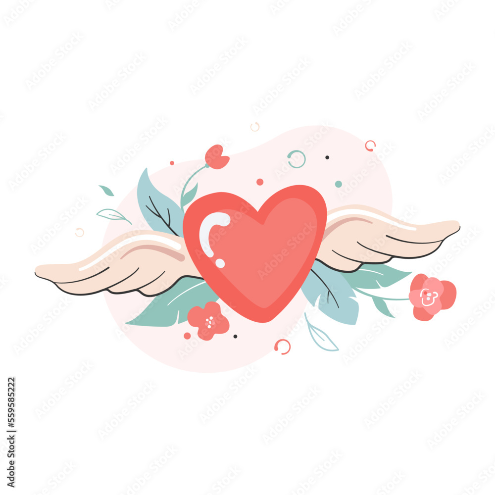Valentine's Day vector illustration. Holiday banner, web poster, flyer, stylish brochure, greeting card, sticker, cover Valentine's Day vector illustration. Holiday banner, web poster, flyer, stylish brochure, greeting card, sticker, cover