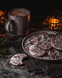 Christmas cookies with hot cocoa