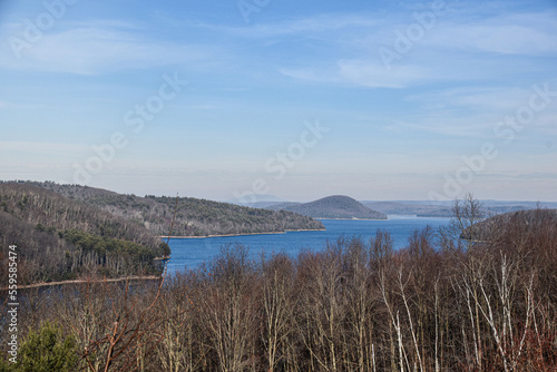 a view of the quabbin reservoir from the enfield look out