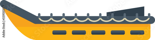 Disaster rescue boat icon flat vector. Life sea. Jacket power isolated