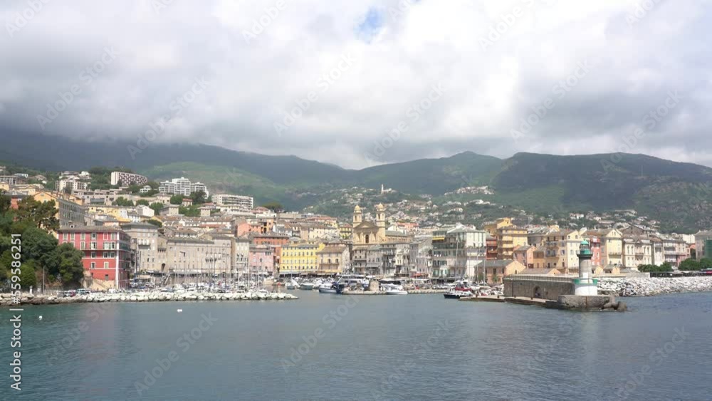 The colorful city of Bastia and its harbour on a sunny summer day. Corse, France. The colorful city of Bastia and its harbour on a sunny summer day. Corse, France.