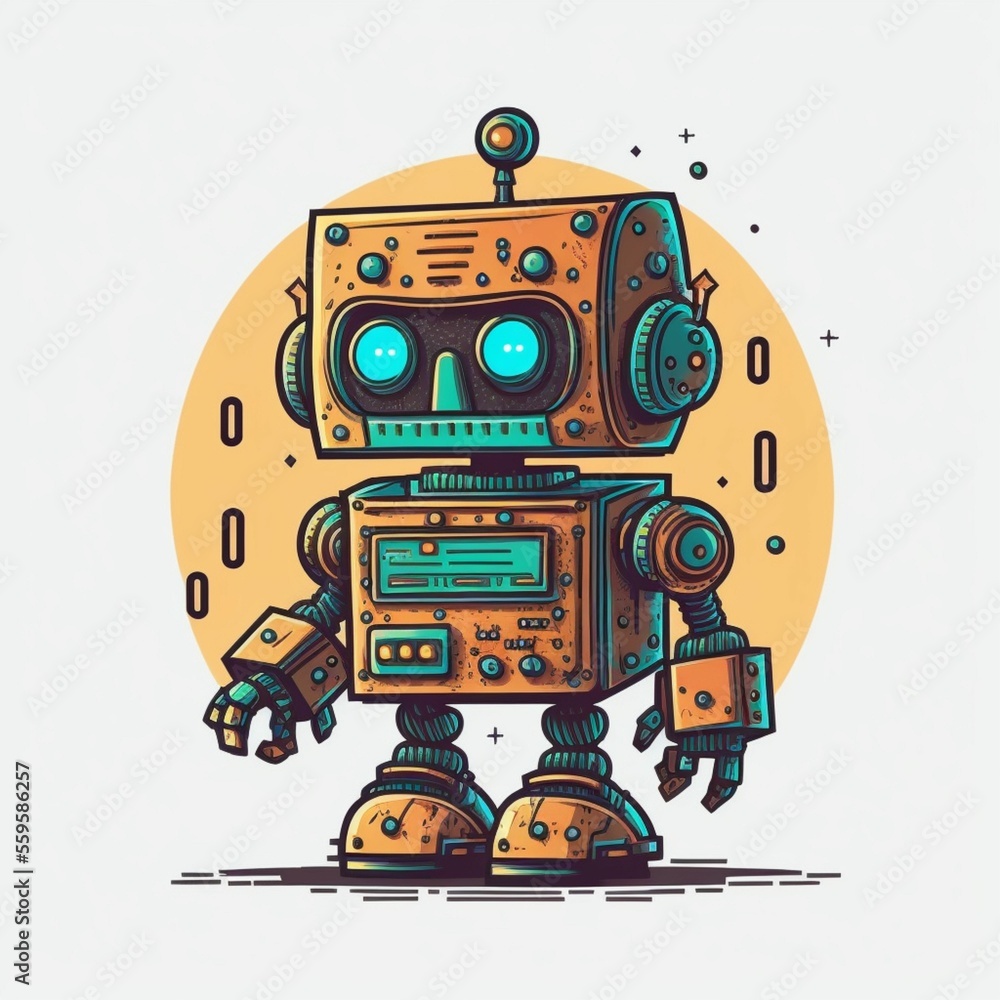 Fototapeta premium Image Icon of a Robot created with generative AI technology