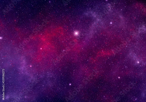 Nebula and stars in night sky. Outer space background.